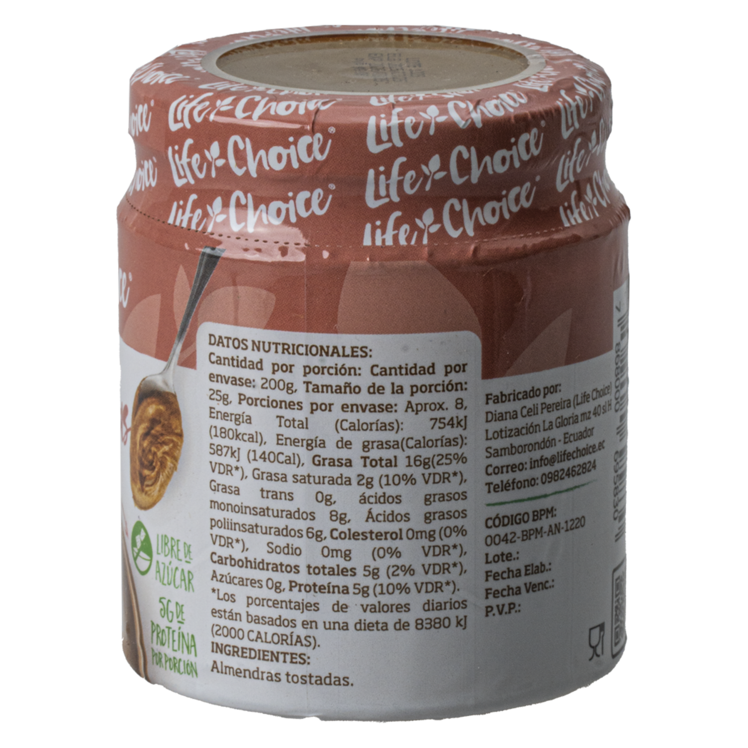 Mantequilla De Almendras LIFE CHOICE 200 g