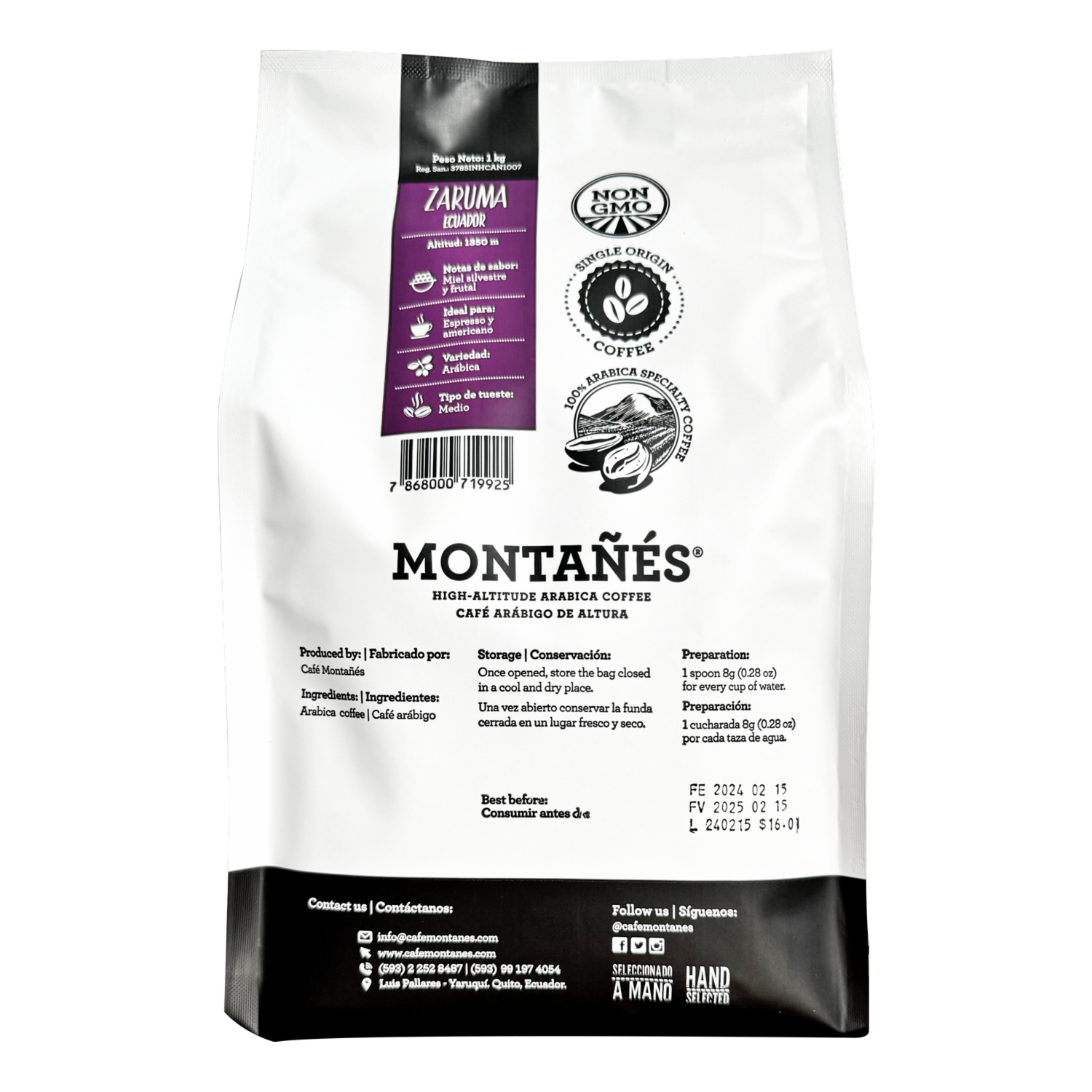 Café Tostado Y Molido Zaruma MONTAÑÉS 1 KG