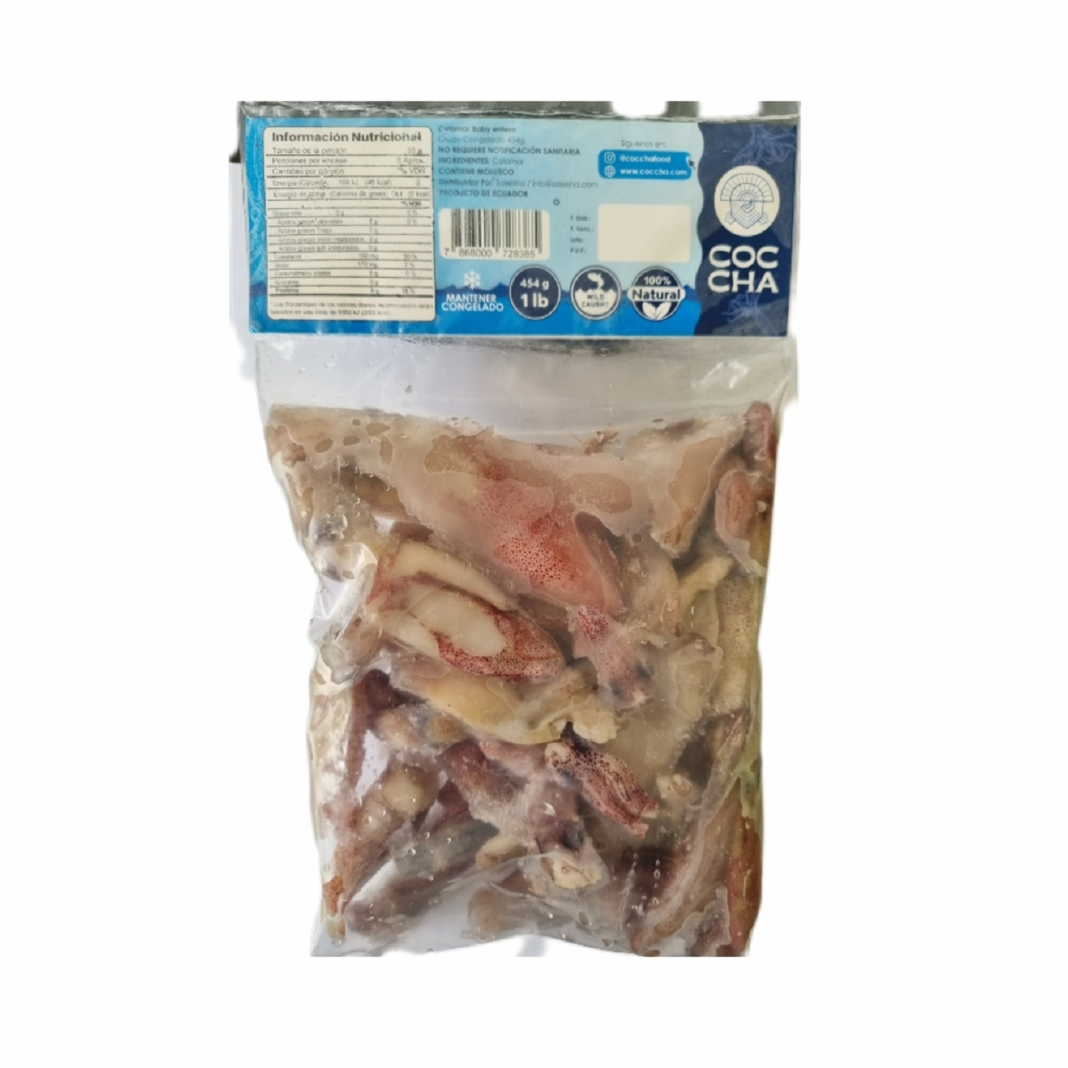 Calamar Baby Entero 100% Natural Sin Químicos COC CHA 454 g