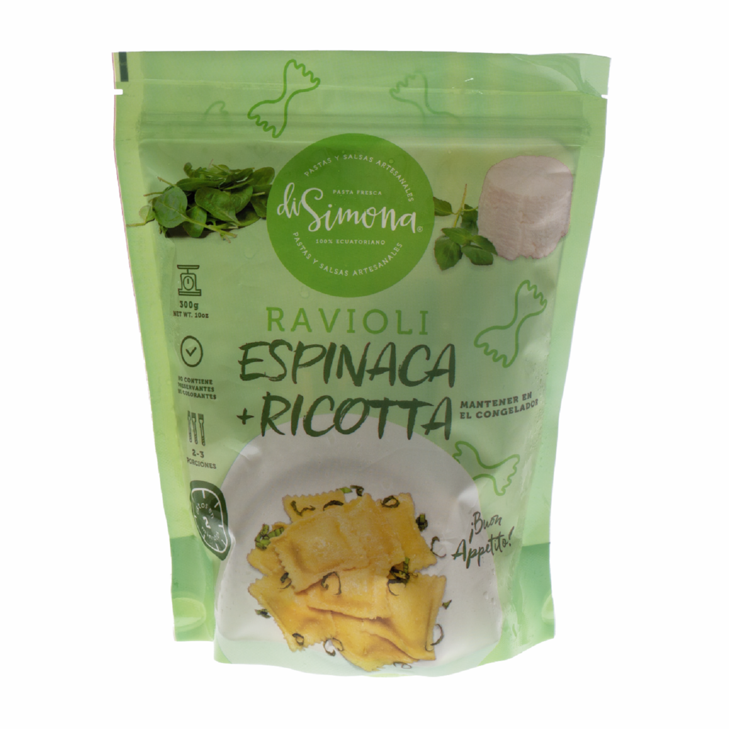 Ravioli Congelado De Espinaca + Ricotta DI SIMONA 300 G