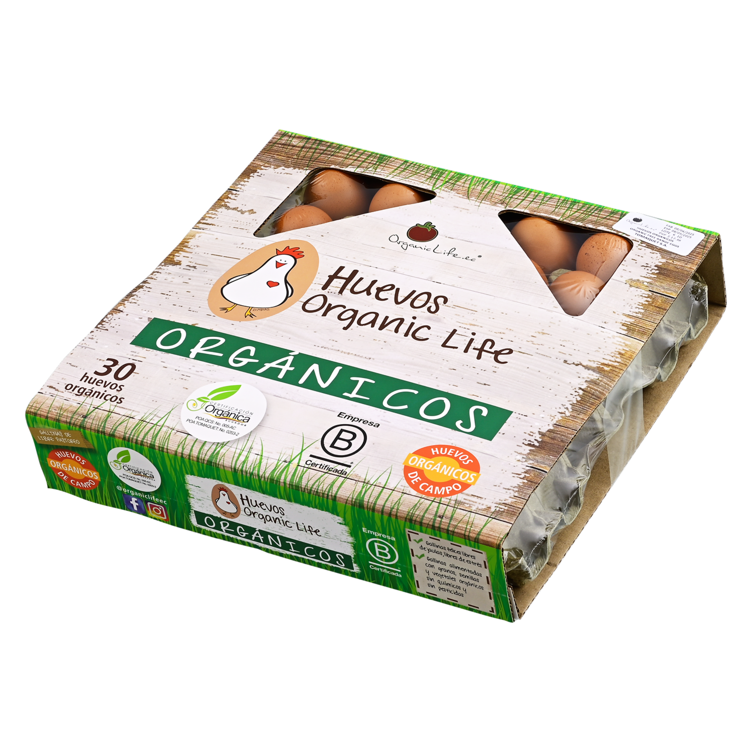Huevos De Campo Orgánicos ORGANIC LIFE X 30 Uds