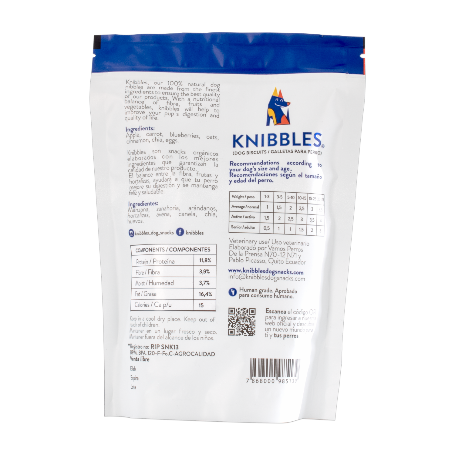 Snack Para Perros Buiscuits KNIBBLES 180 G