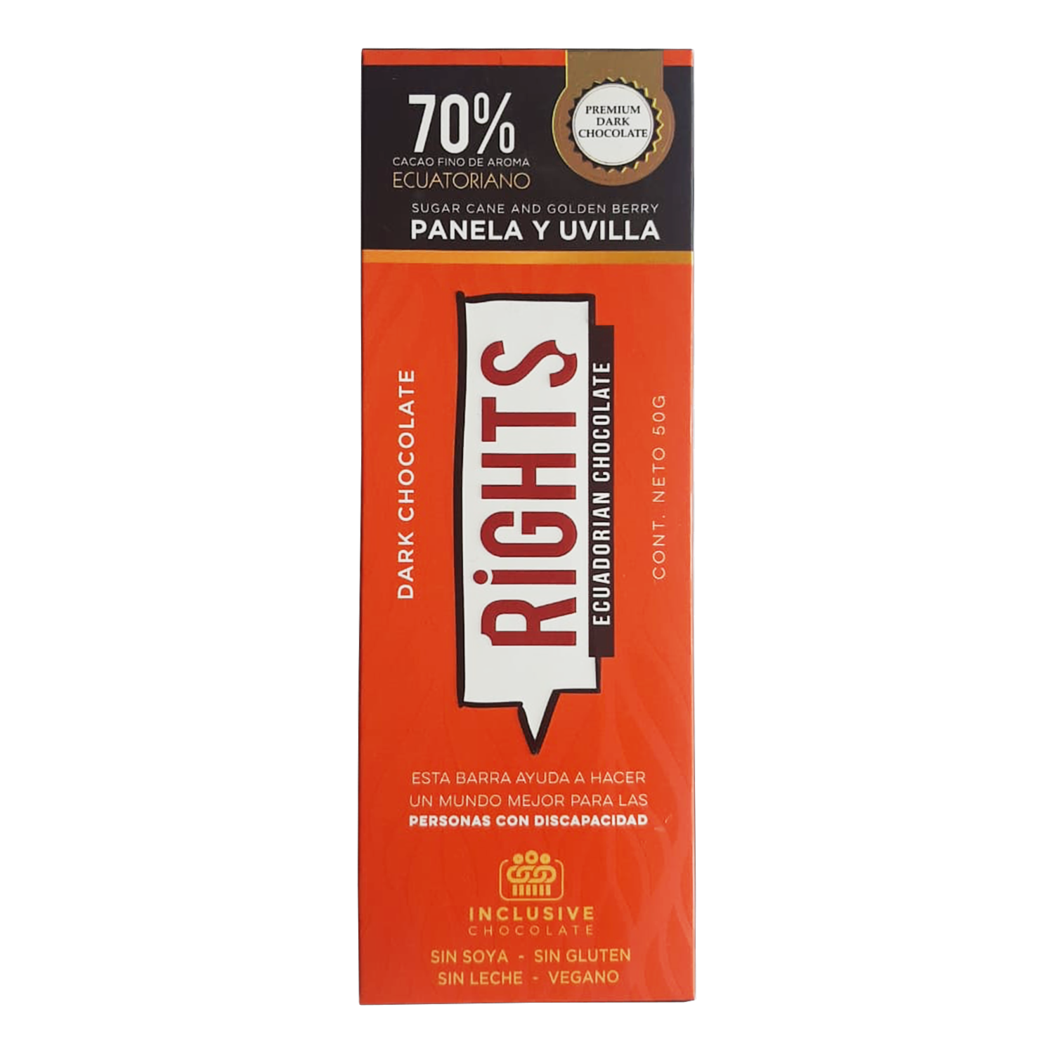 Chocolate Con Panela Y Uvilla RIGHTS 50 G