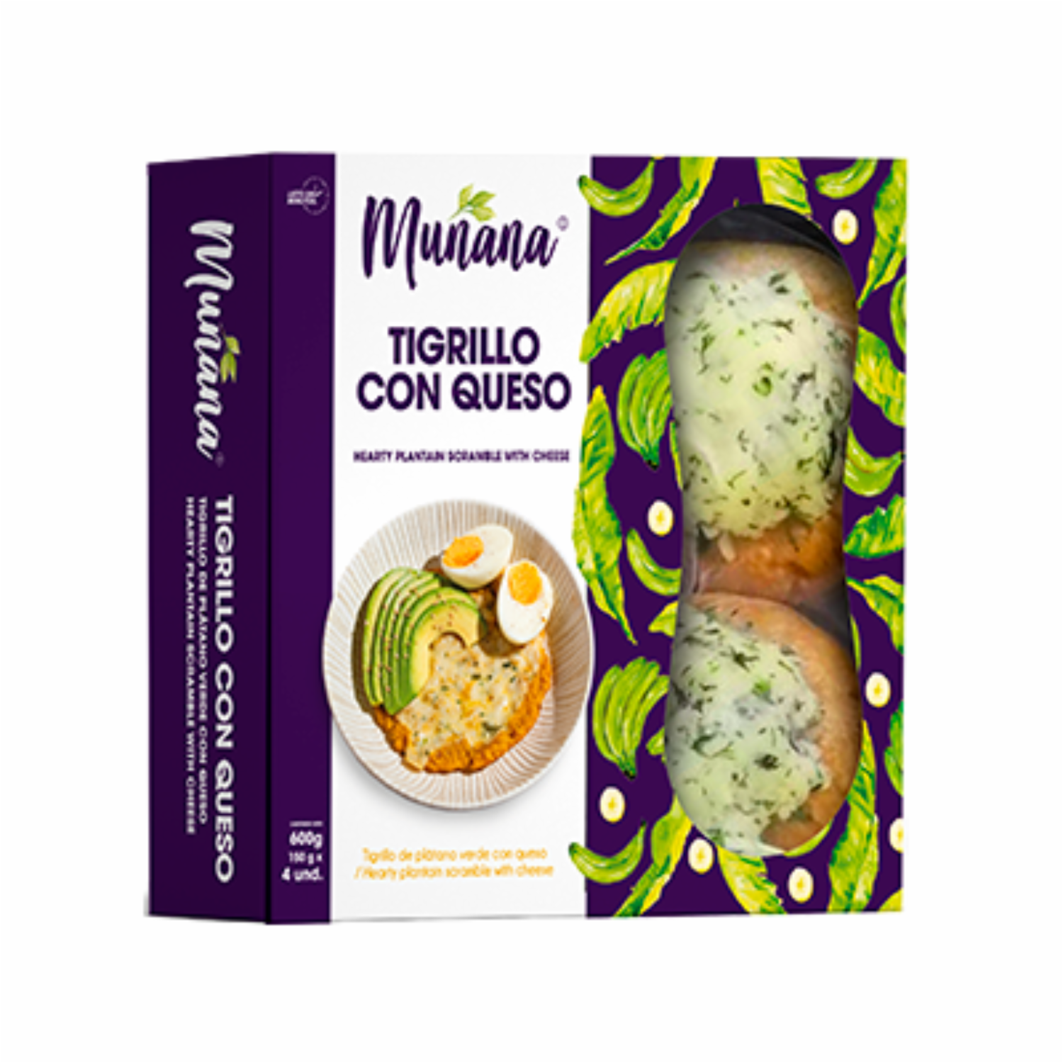 Tigrillo De Plátano Verde Con Queso MUNANA 4 Uds X 150 G