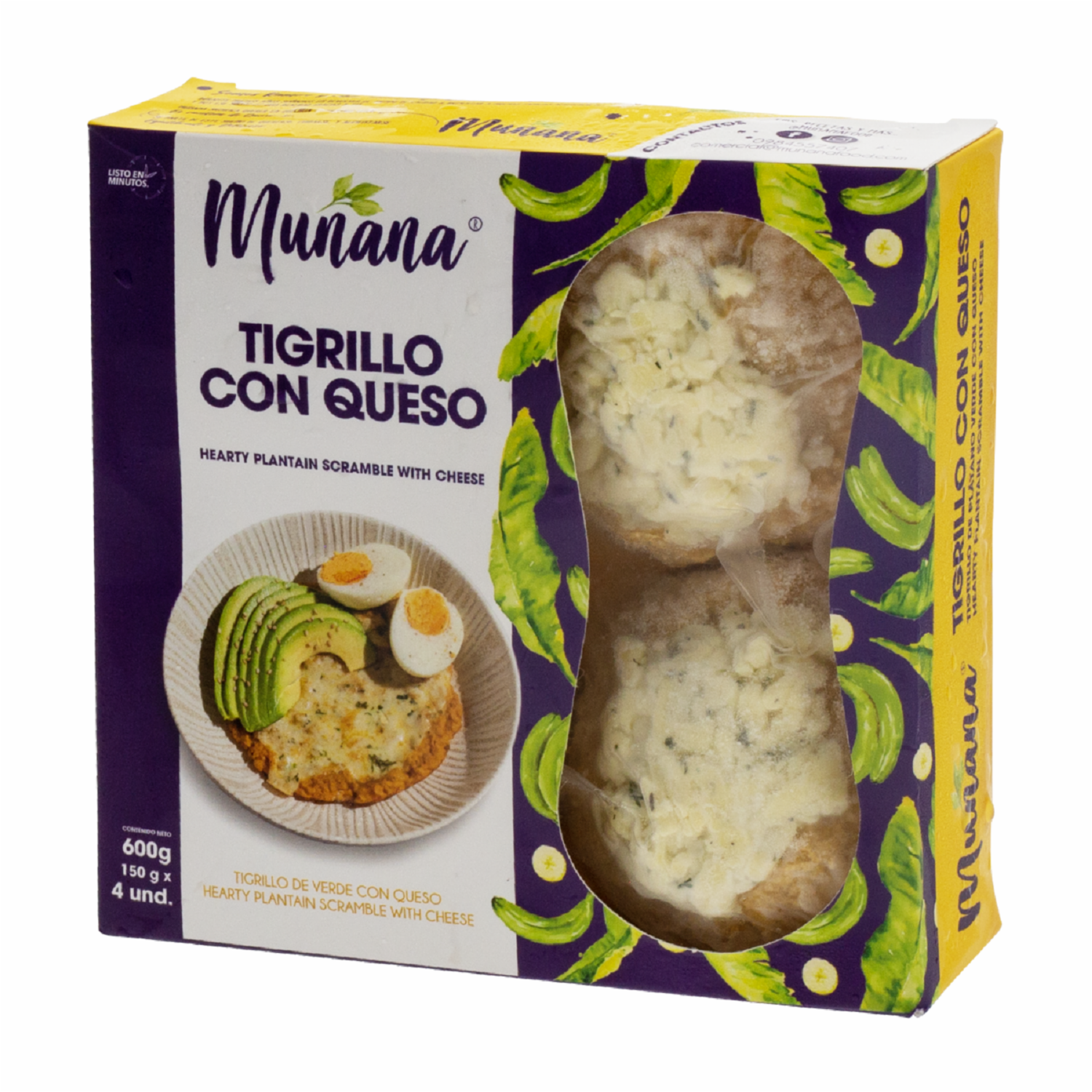 Tigrillo De Plátano Verde Con Queso MUNANA 4 Uds X 150 G