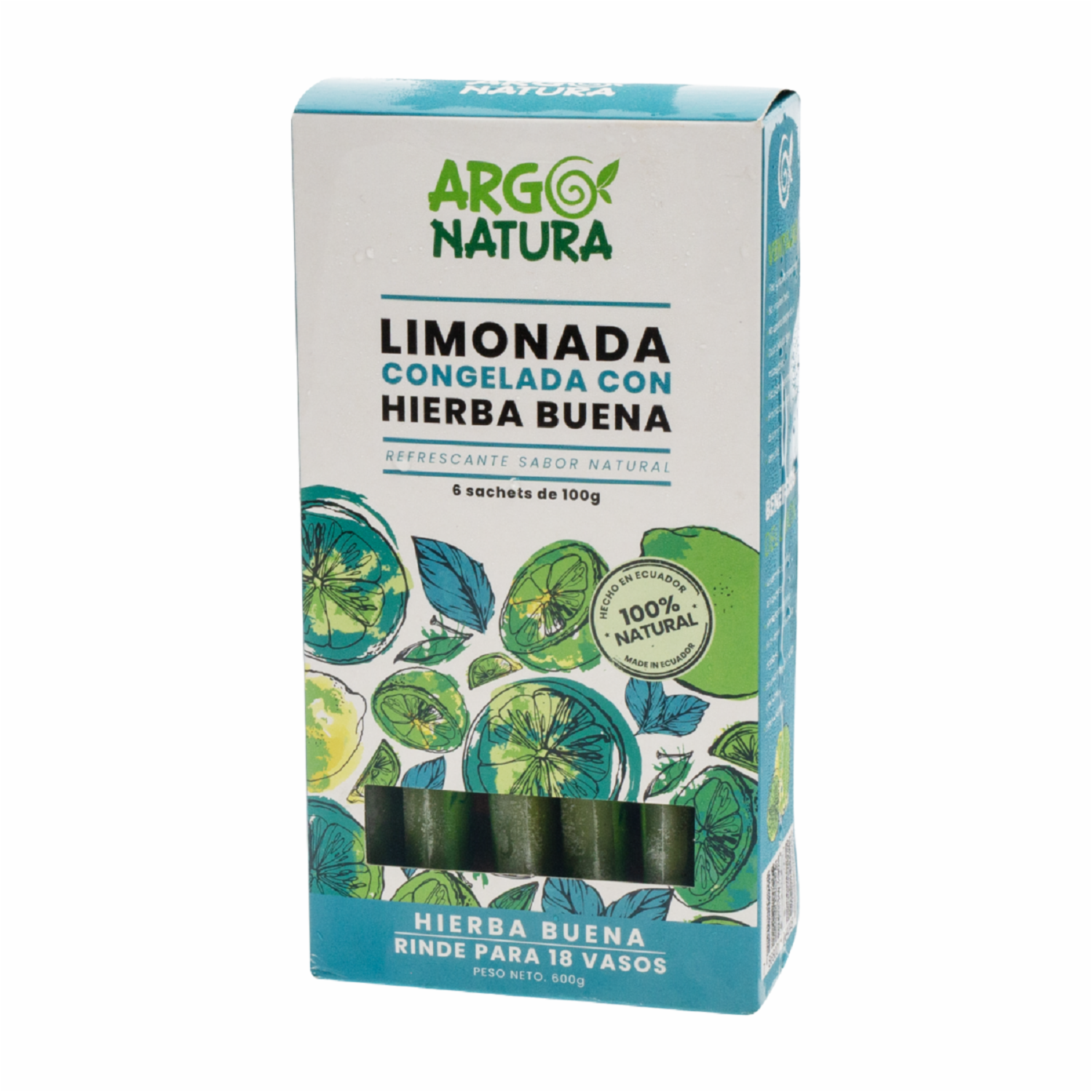 Limonada Congelada Con Hierbabuena ARGO NATURA Pack X6 X 100 Ml