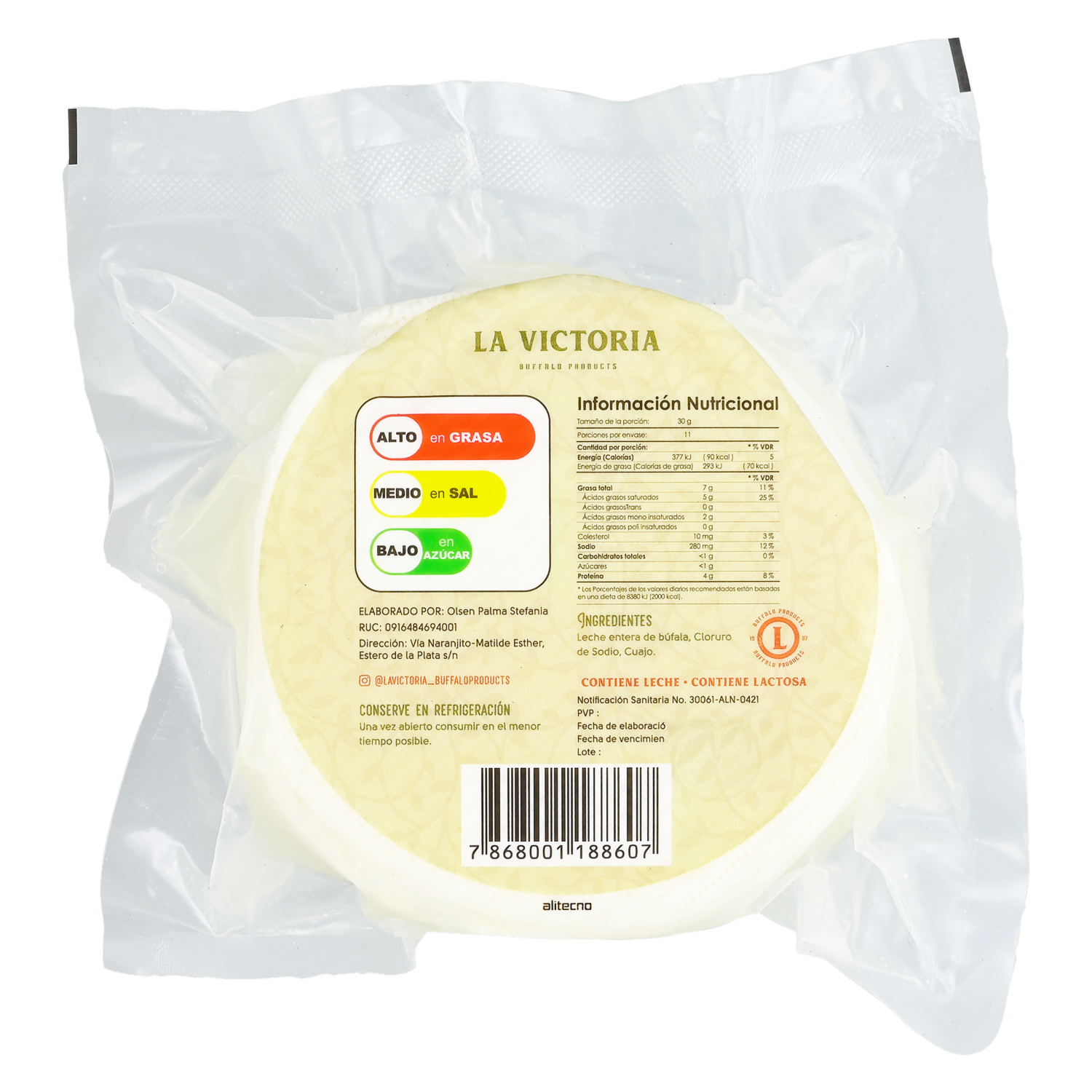 Queso Fresco De búfala LA VICTORIA 500 G