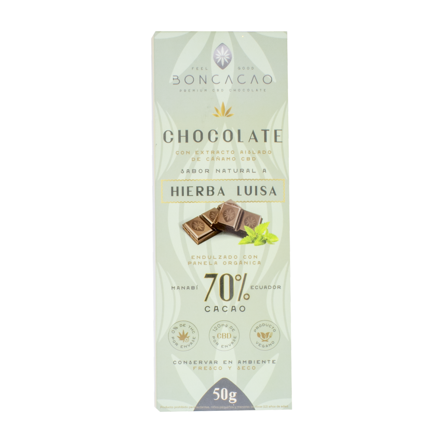 Chocolate Con Hierbaluisa BONCACAO 50 G