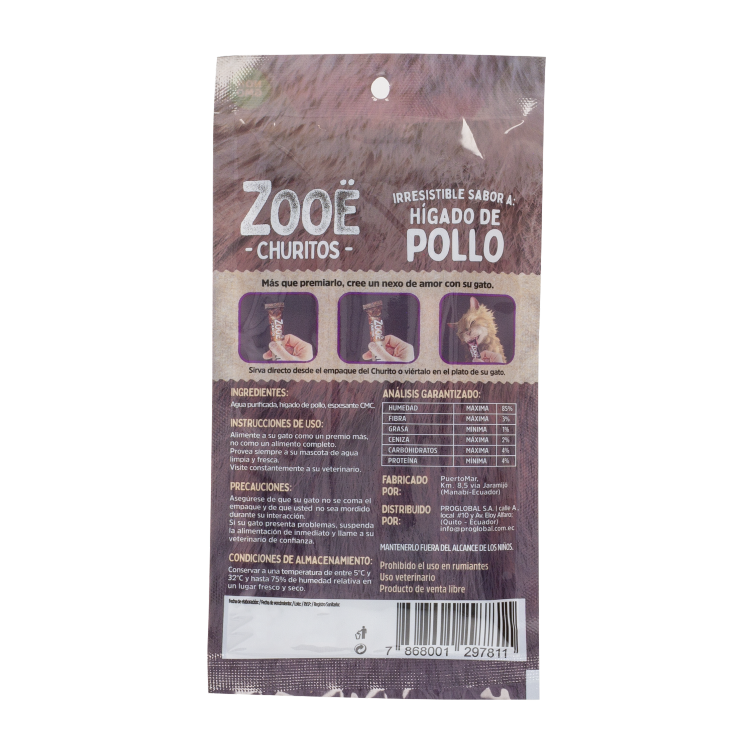 Snack Para Perros Churitos Hígado De Pollo ZOOE 56 G