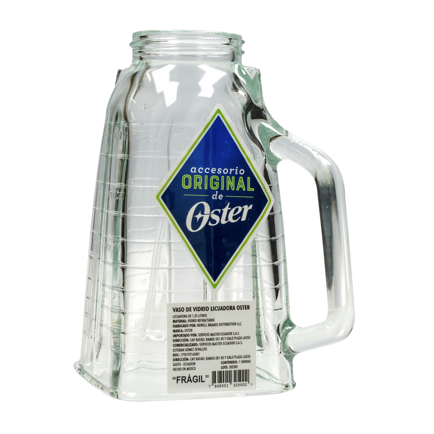 Vaso Para Licuadora Cuadrado De Vidrio OSTER Unidad