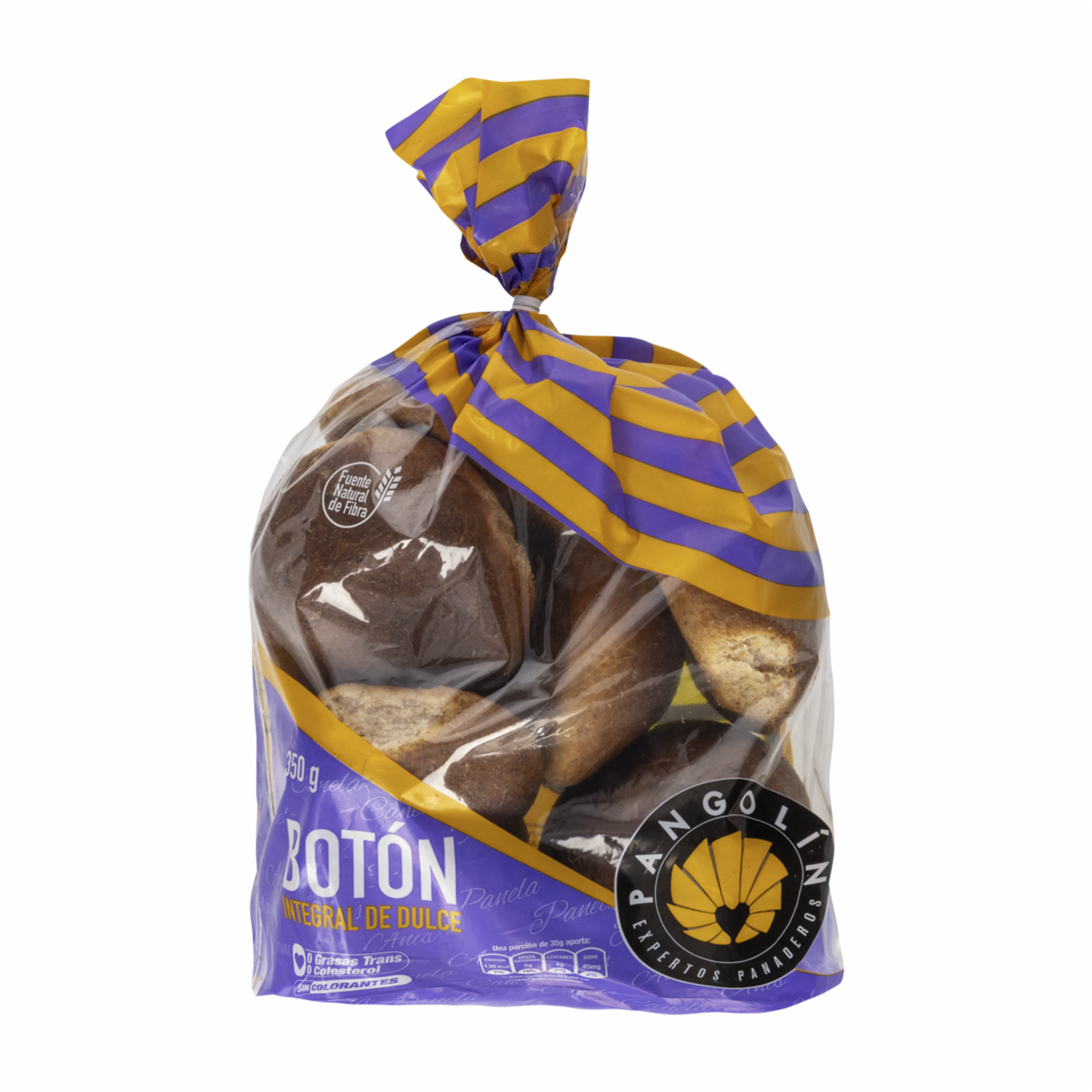 Pan Botón Dulce Integral PANGOLÍN 350 G