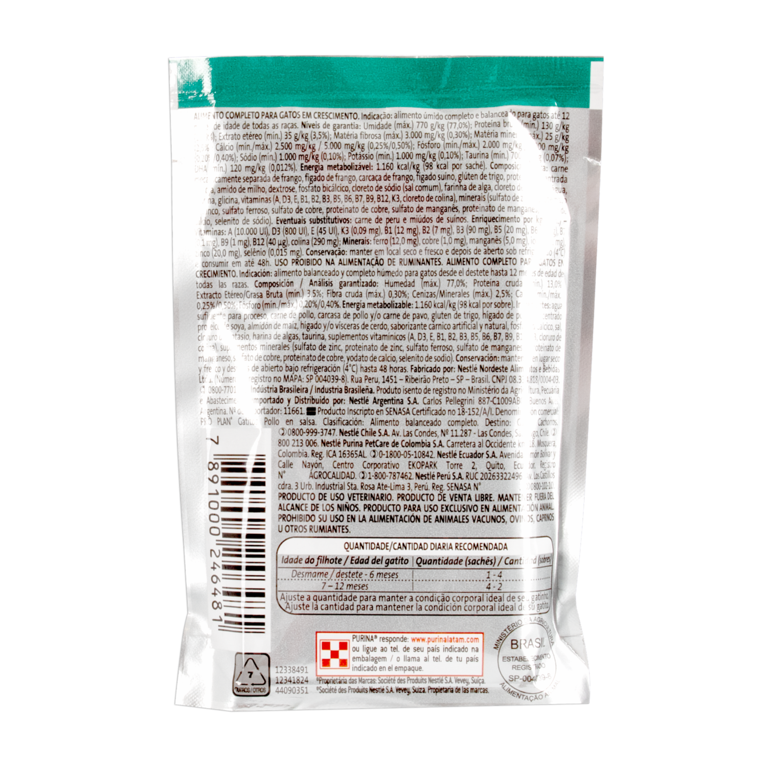 Alimento Húmedo Para Gatos Cachorro Sabor Pollo PURINA PRO PLAN 85 G