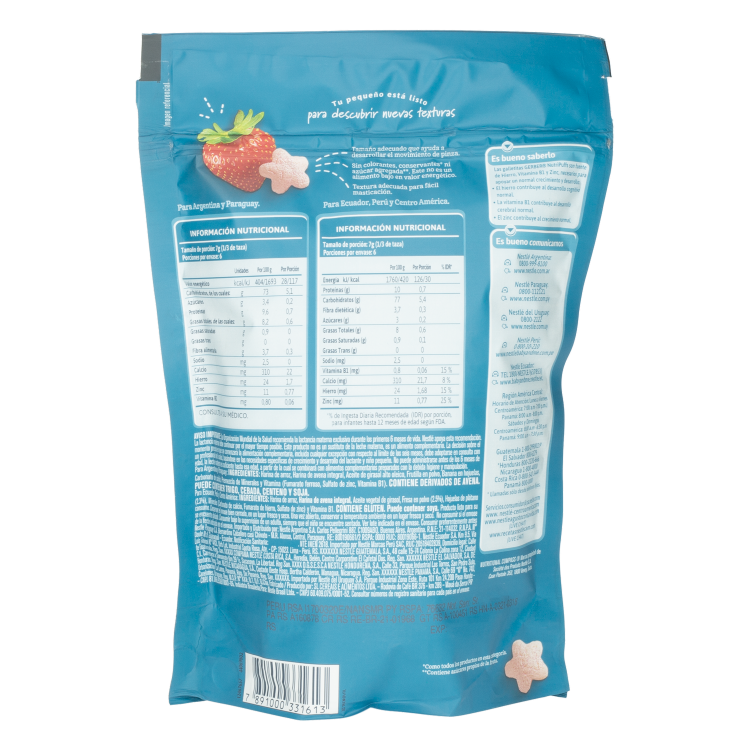 Nutrisnack De Frutilla Y Banana GERBER 42 G