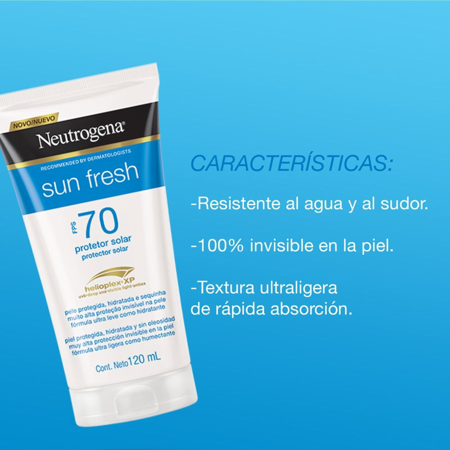 Protector Solar Facial Y Corporal Sun Fresh Spf70 NEUTROGENA 120 Ml