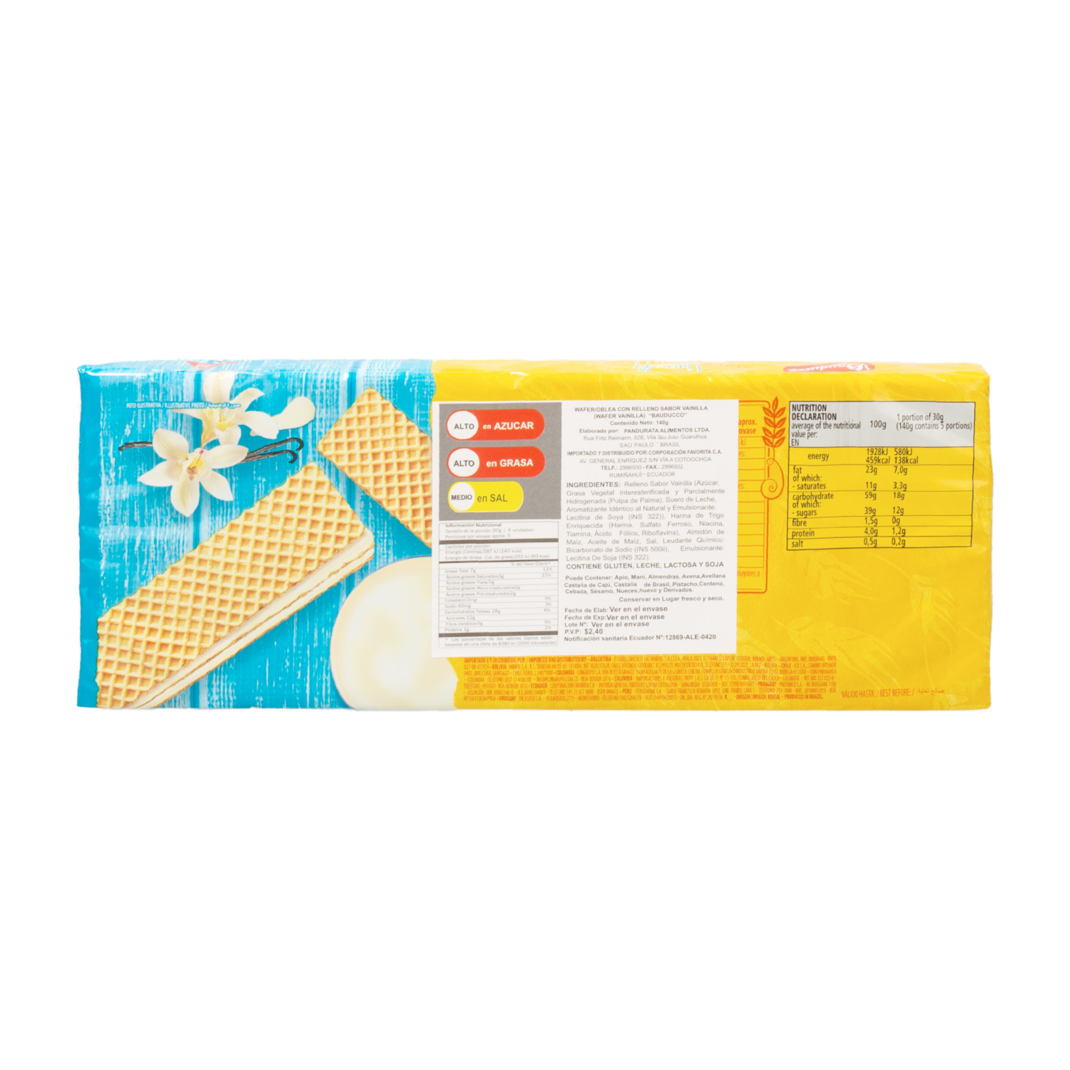 Galletas Dulces Waffer De Vainilla BAUDUCCO 140 G