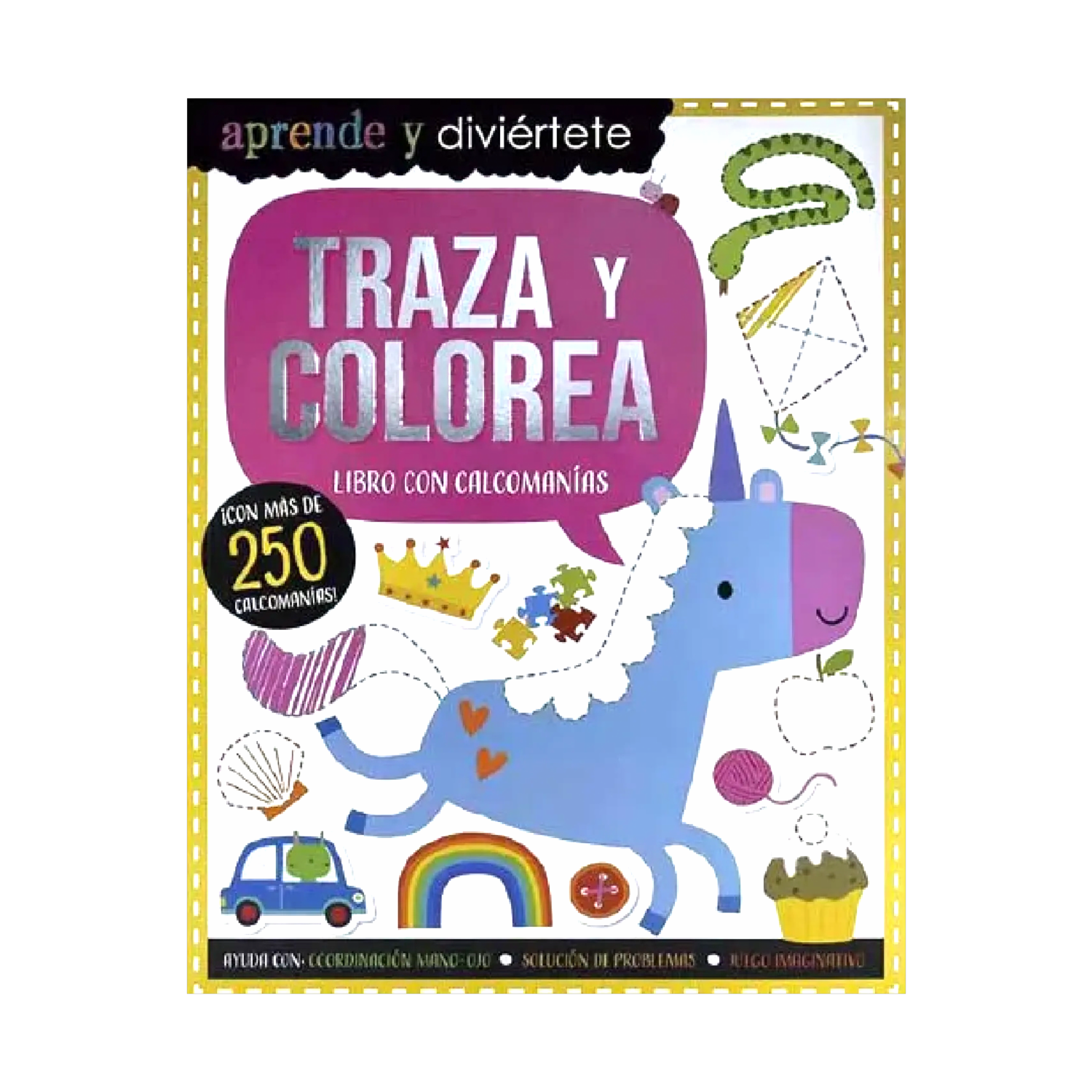 Libro Aprende Y Diviertete Traza Y Colorea SILVER DOLPHIN 16 Páginas