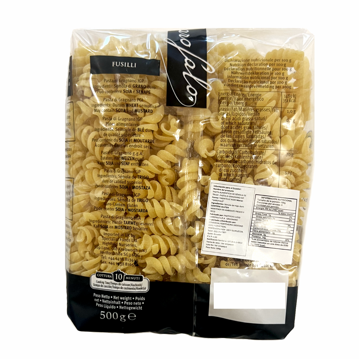 Fusilli Pasta Igp Gragnano GAROFALO 500 G