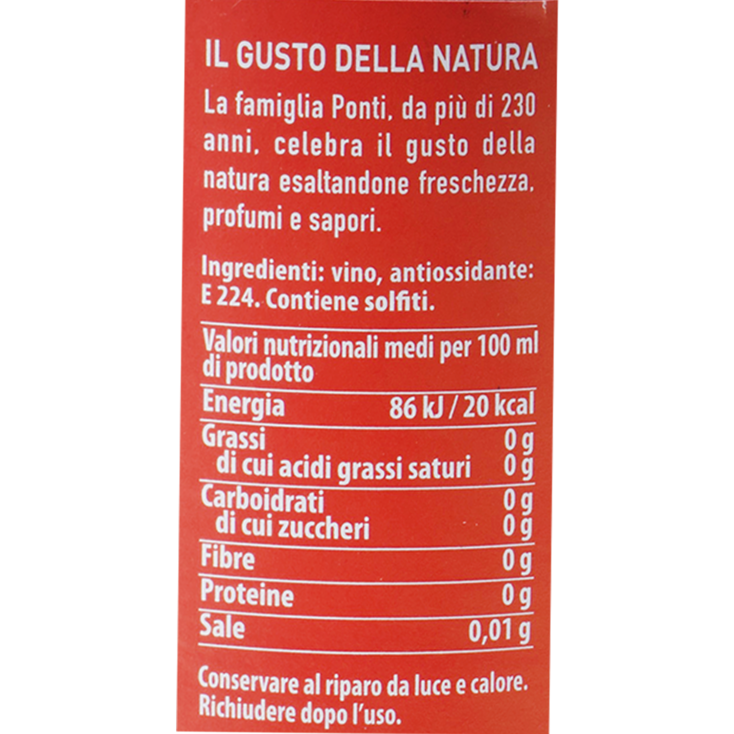 Vinagre De Vino Tinto PONTI 500 Ml