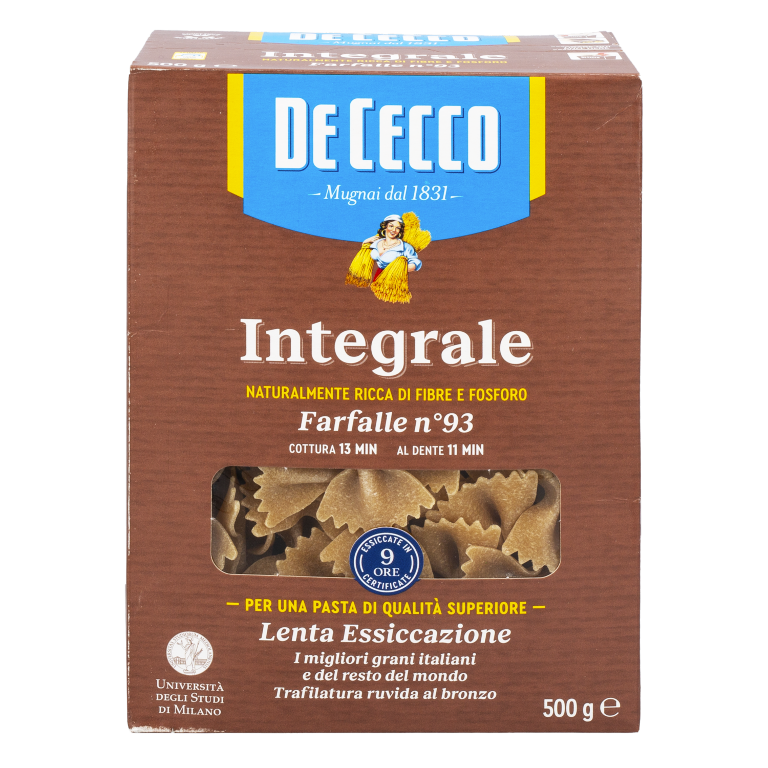 Pasta Integral Farfalle DE CECCO Funda