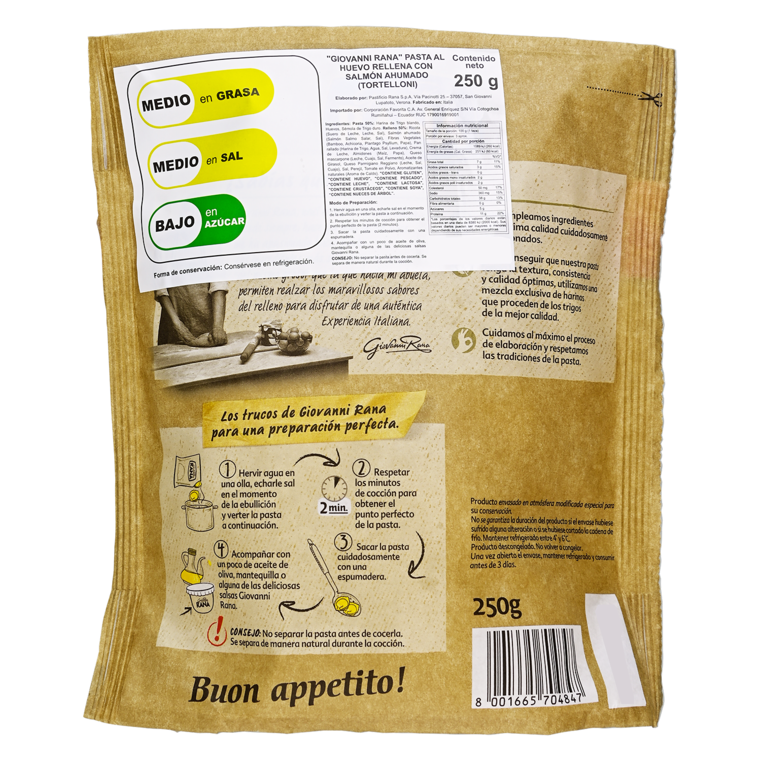 Tortelloni De Salmón Ahumado GIOVANNI RANA 250 G