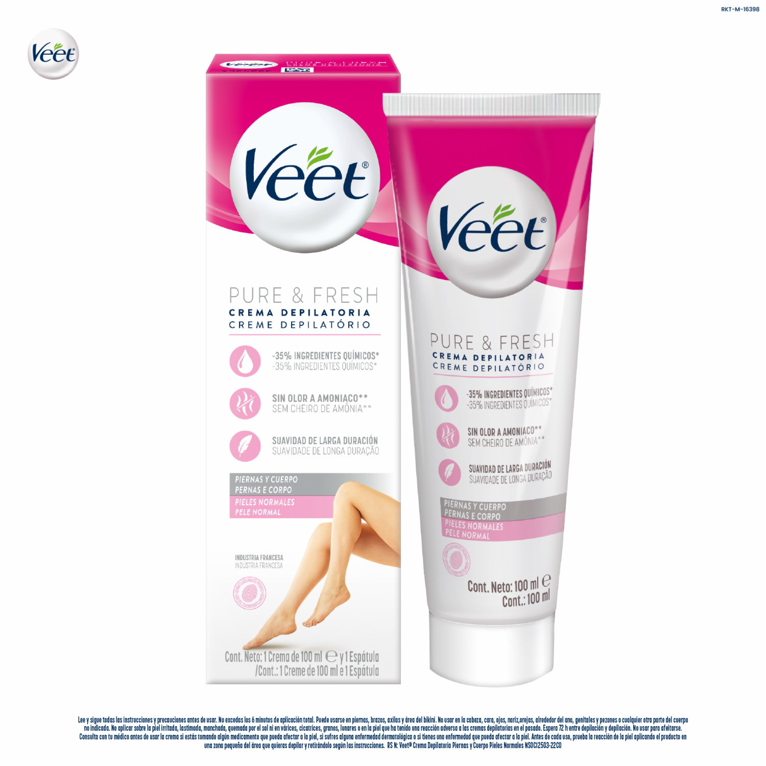 Crema Depilatoria Corporal De Pure Y Fresh VEET 100 Ml