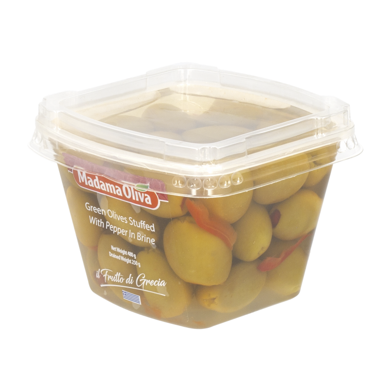 Aceitunas Verdes Rellenas De Pimientos En Salmuera MADAMA OLIVA 250 G