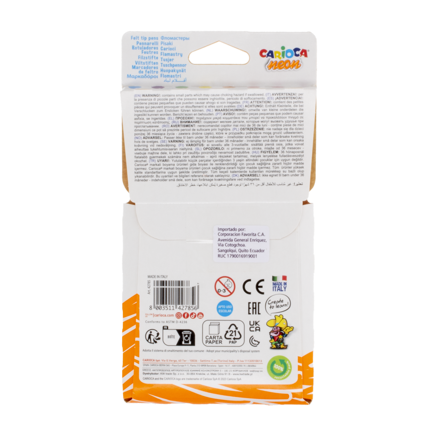 Marcador Neón CARIOCA 1×8 Uds