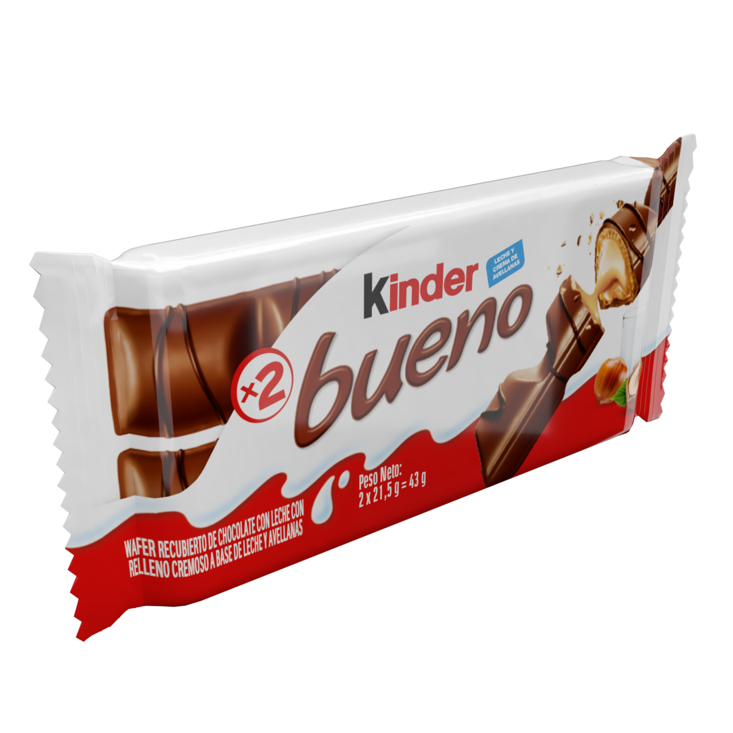Waffer De Chocolate Con Relleno De Leche Y Avellanas KINDER BUENO 2 X 21,5 G