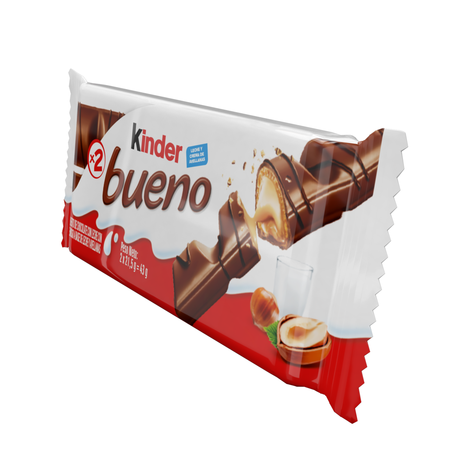 Waffer De Chocolate Con Relleno De Leche Y Avellanas KINDER BUENO 2 X 21,5 G