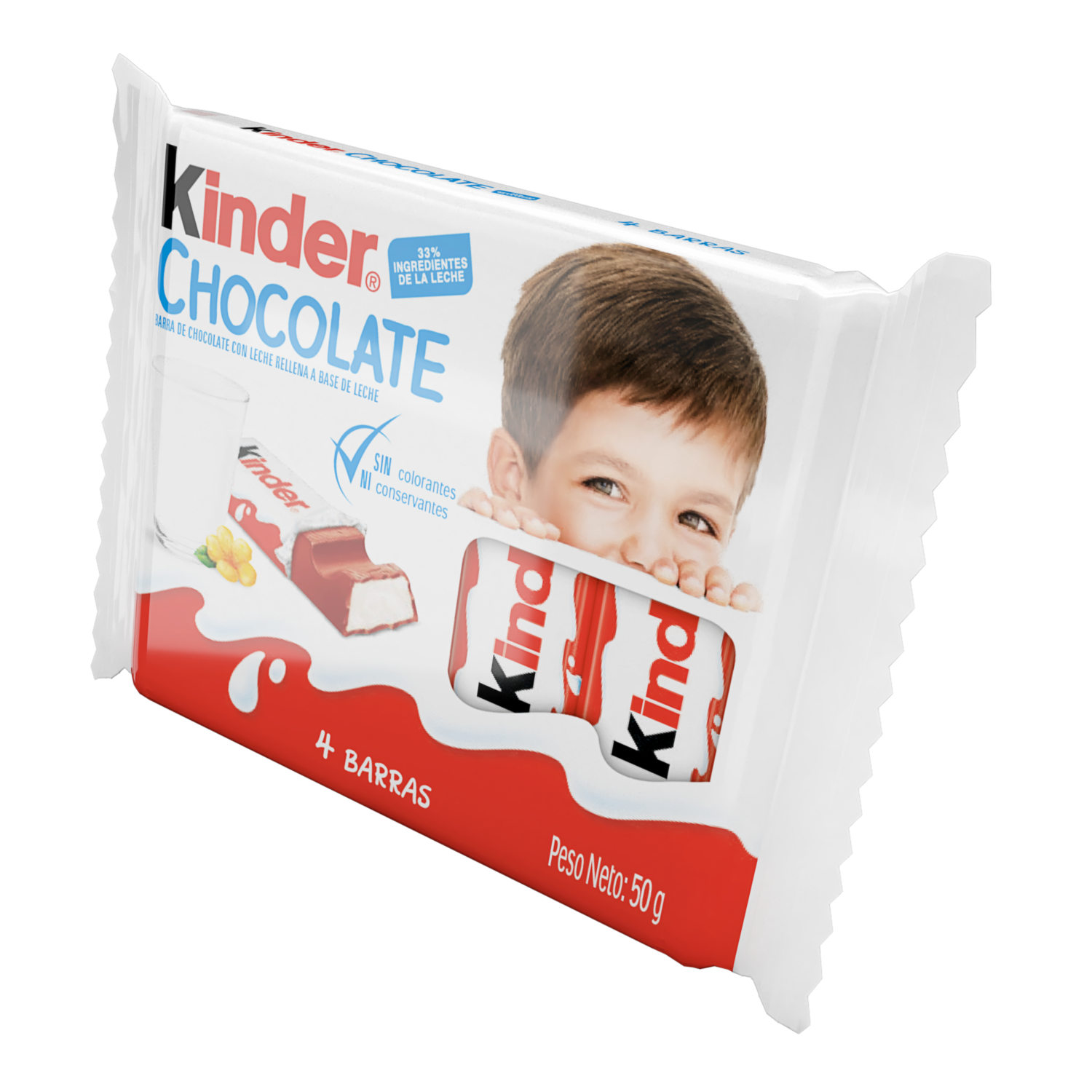 Barra De Chocolate 33% Ingredientes De La Leche KINDER 50 G