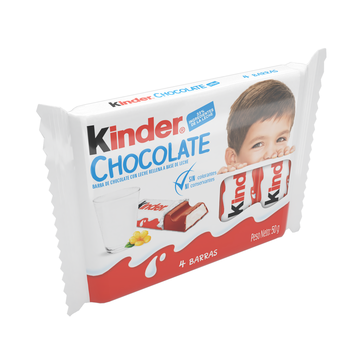 Barra De Chocolate 33% Ingredientes De La Leche KINDER 50 G