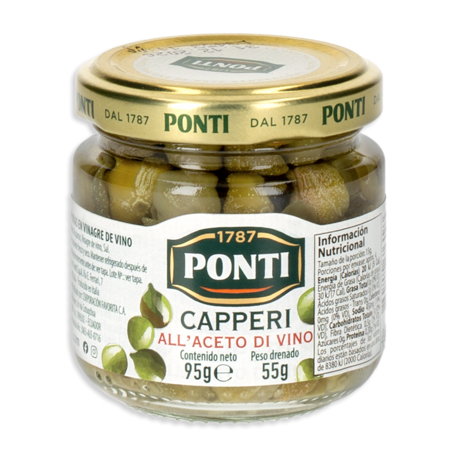 Alcaparras En Aceite De Vino PONTI 95 G