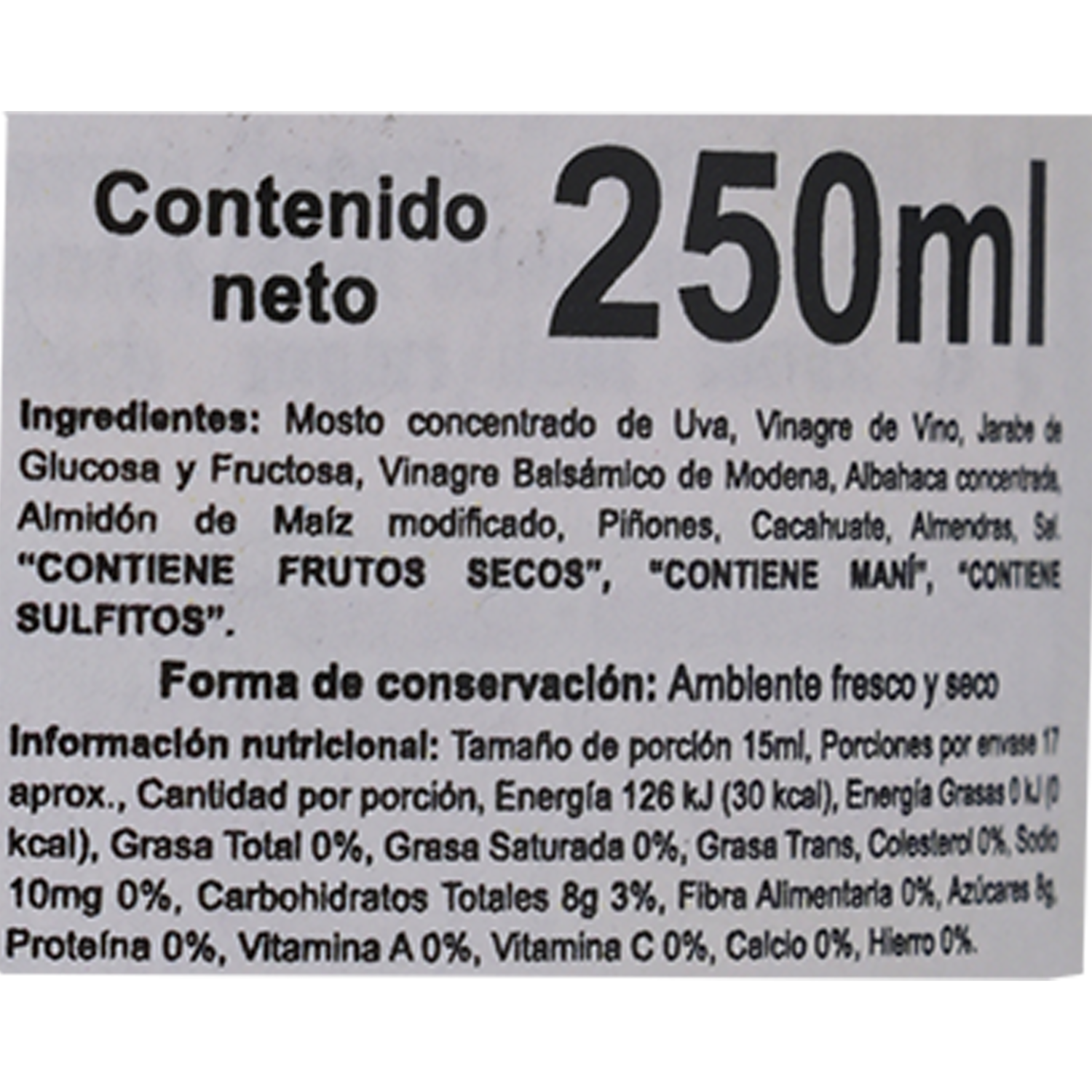 Glassa Sabrosa Pesto De Albahaca Con Vinagre Balsámico DE NIGRIS 250 Ml