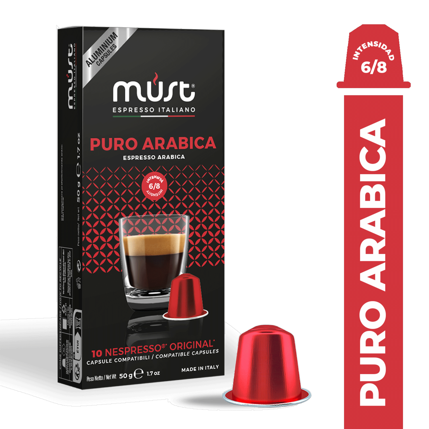 Café En Cápsulas Espress Puro Arábica MUST 50 G