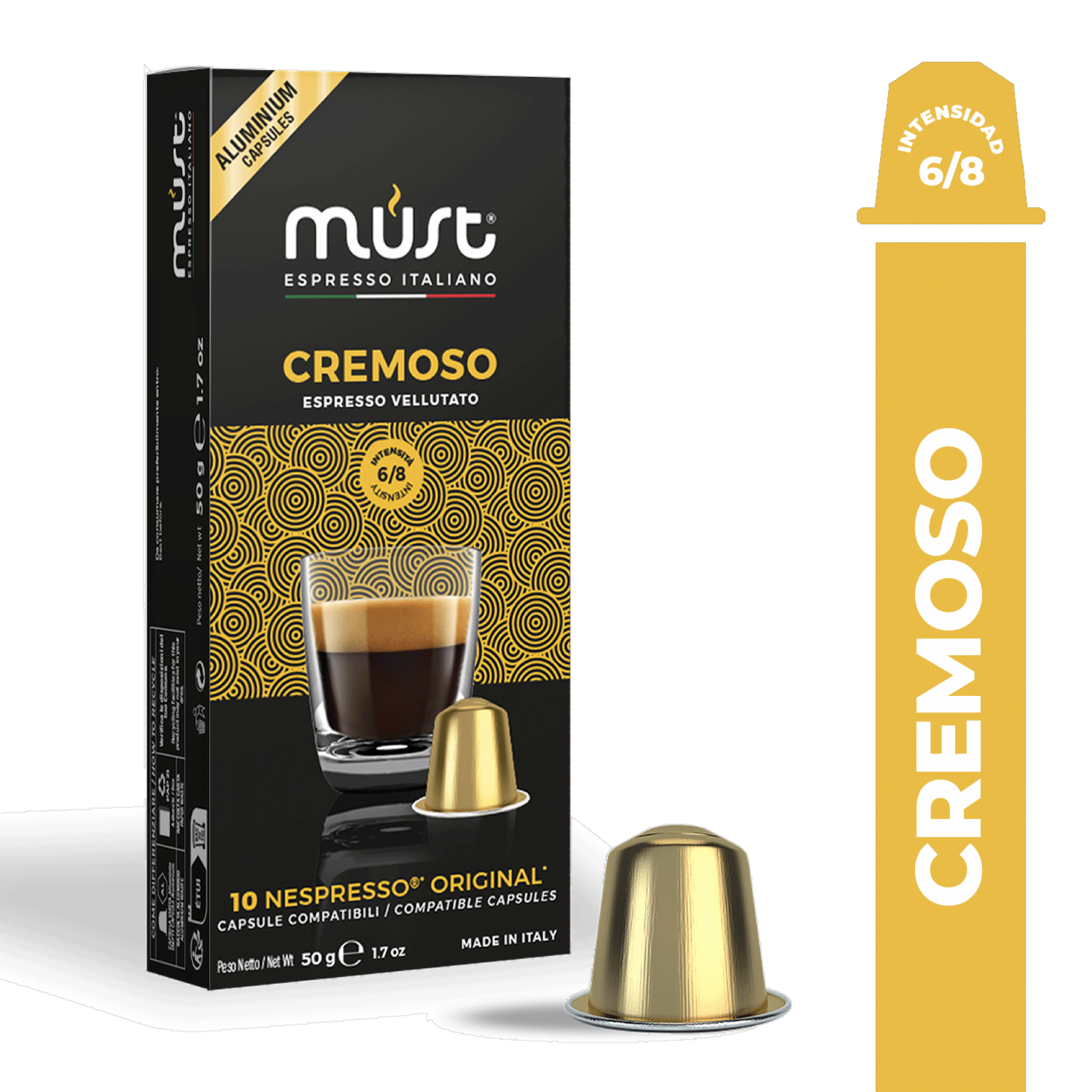 Café En Cápsulas Espresso Italiano Cremoso MUST 50 G