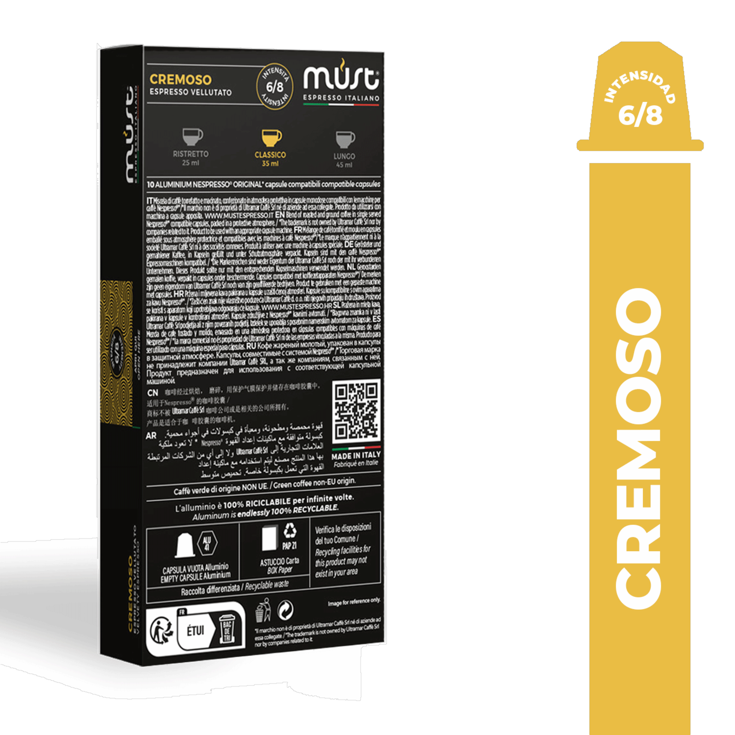 Café En Cápsulas Espresso Italiano Cremoso MUST 50 G