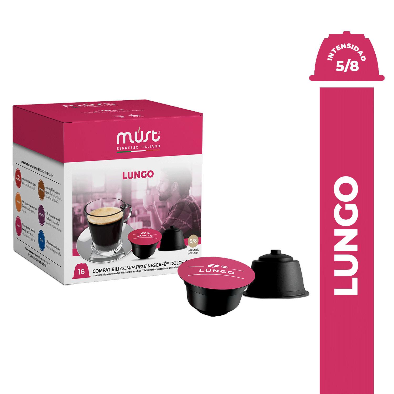 Café En Cápsulas Espresso Lungo MUST 112 G