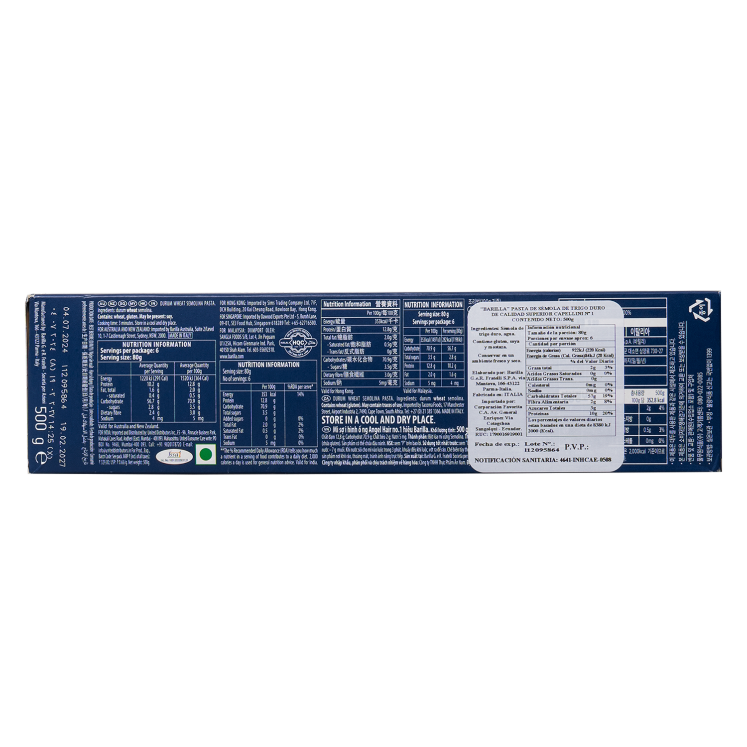 Capellini N°1 BARILLA 500 G