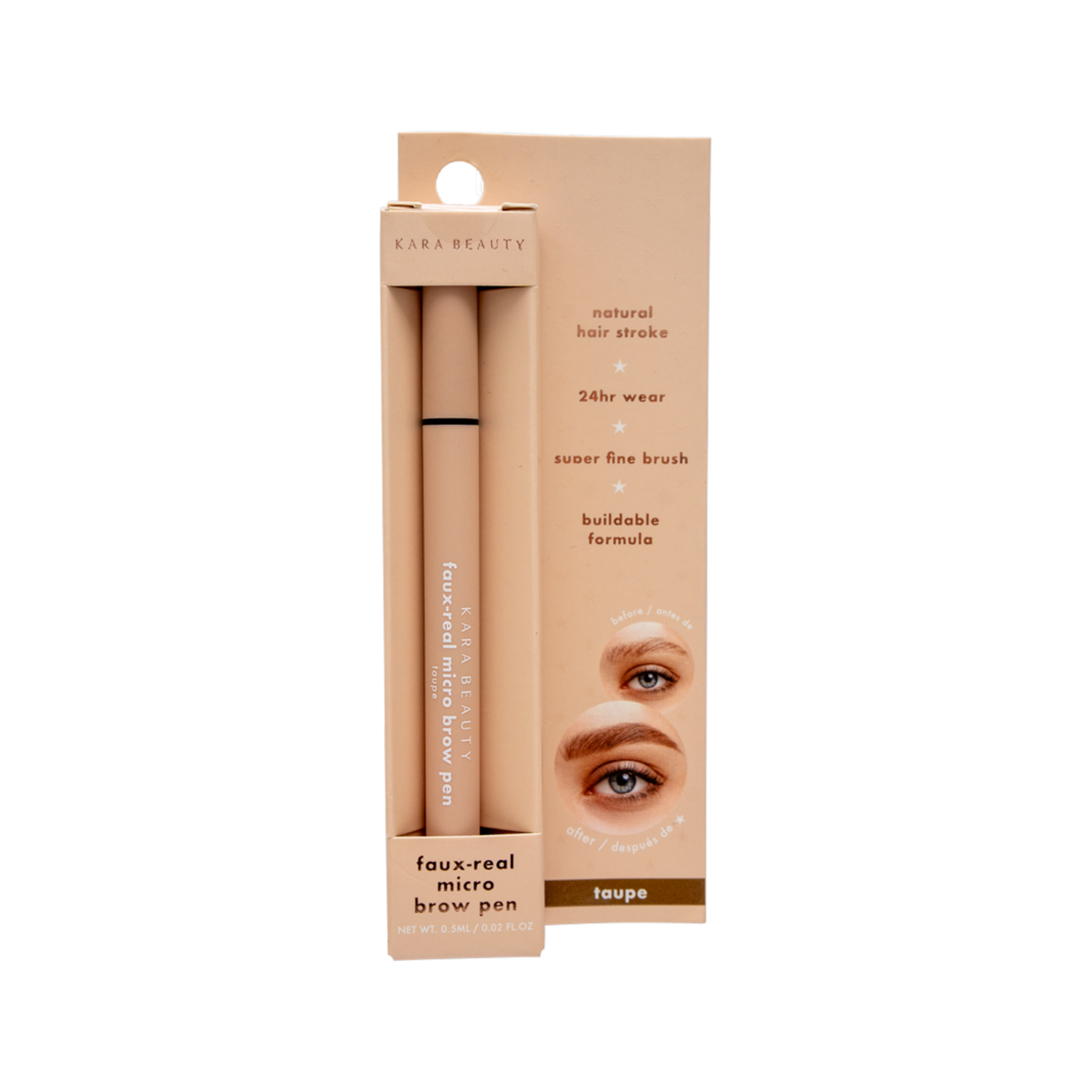 Delineador De Cejas Líquido Faux-Real Micro Brow Taupe KARA BEAUTY 5 Ml