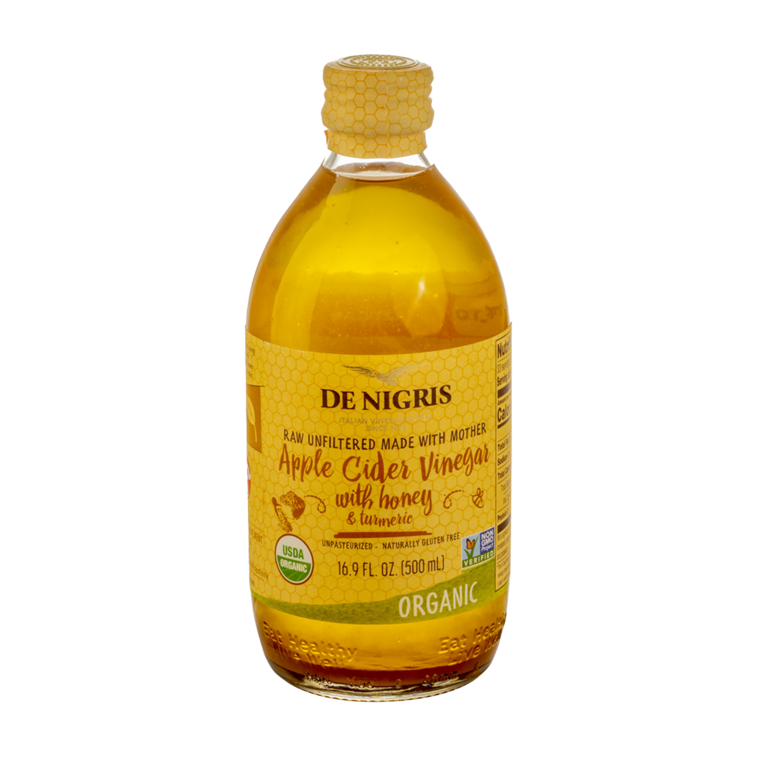 Vinagre De Sidra Manzana Con Miel Y Cúrcuma DE NIGRIS 500 Ml