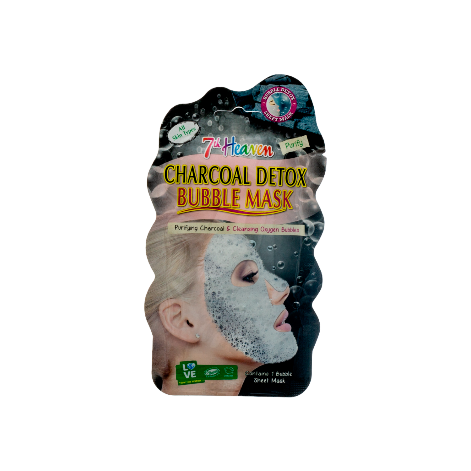 Mascarilla Facial Carbón Detox X1 7TH HEAVEN Unidad