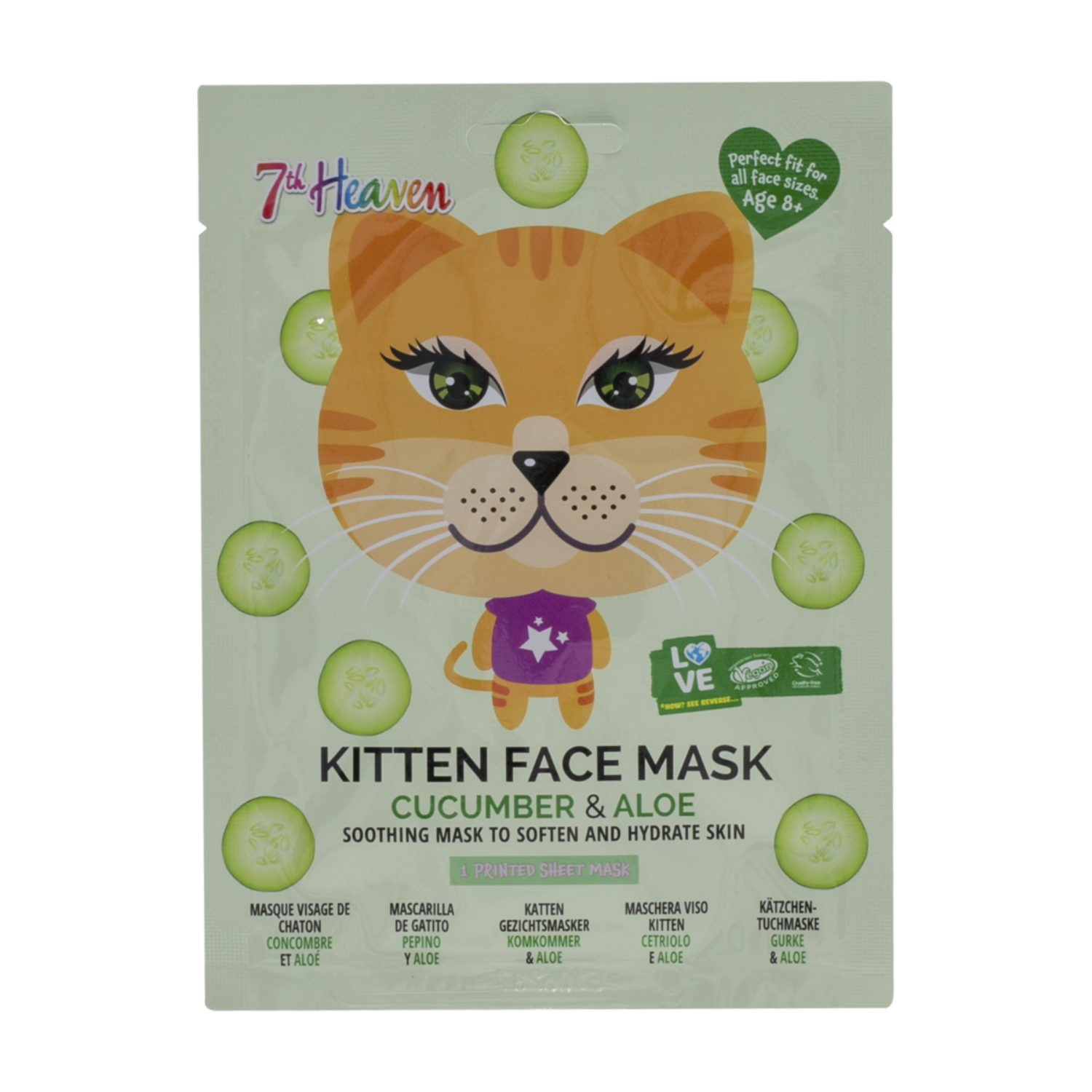 Mascarilla Facial De Pepino Y Aloe 7TH HEAVEN Unidad