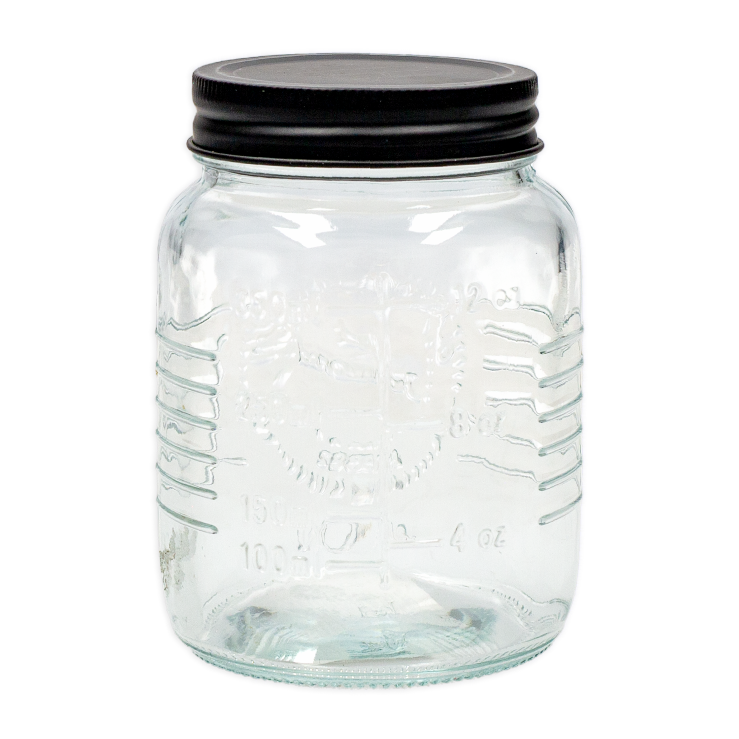Frasco Con Tapa Metalica Negra OLD FASHIONED Mediano