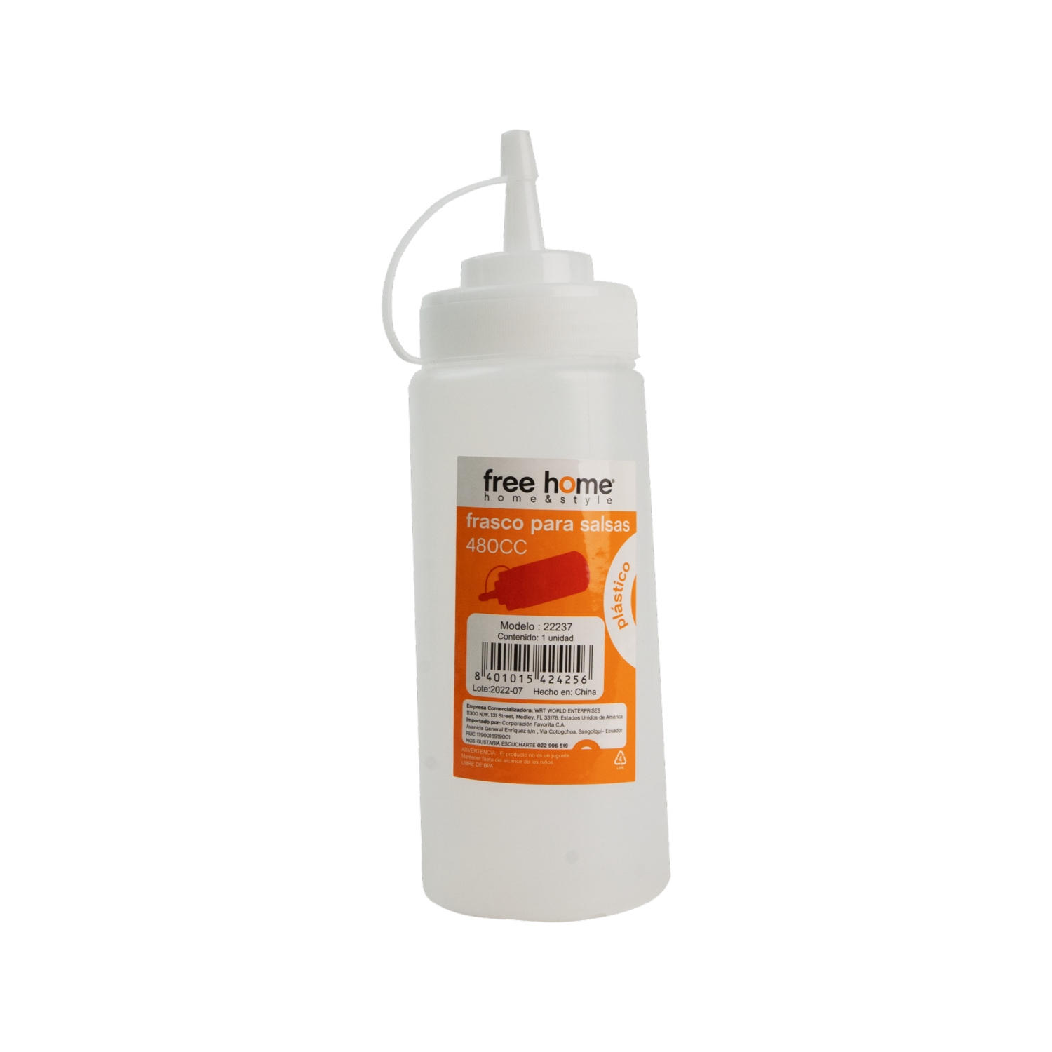 Frasco Para Salsas FREE HOME 480 Ml