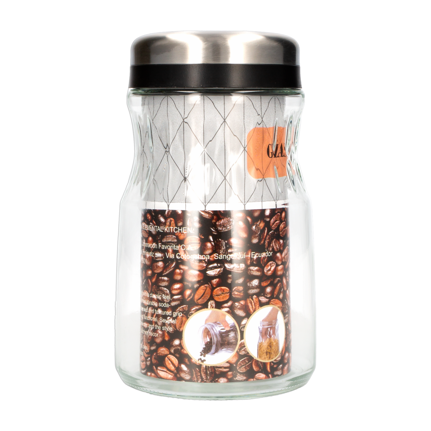 Frasco Redondo Con Tapa SINOGLASS 1500 Ml