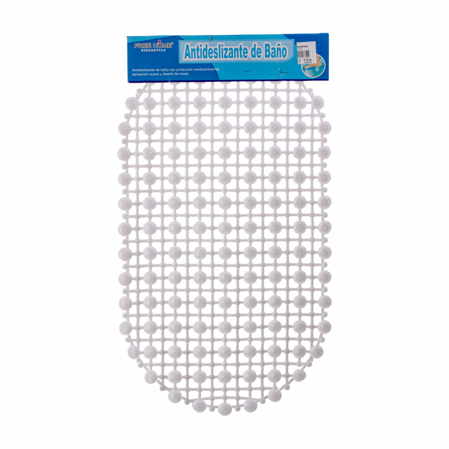 Antideslizante De Baño Blanco FREE HOME 69 X 39 Cm