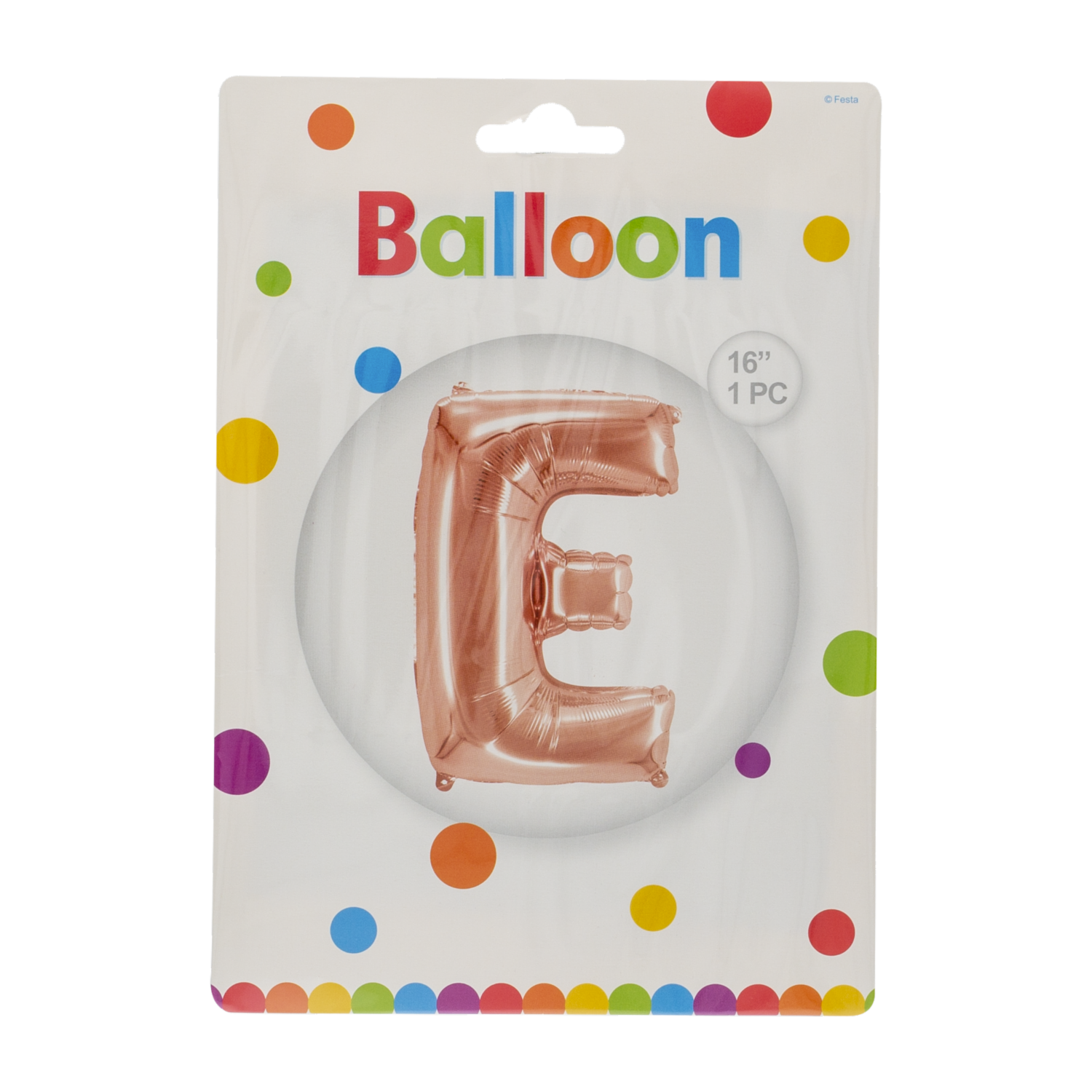 Globo Metálico Dorado Rosa BALLOON Letra E
