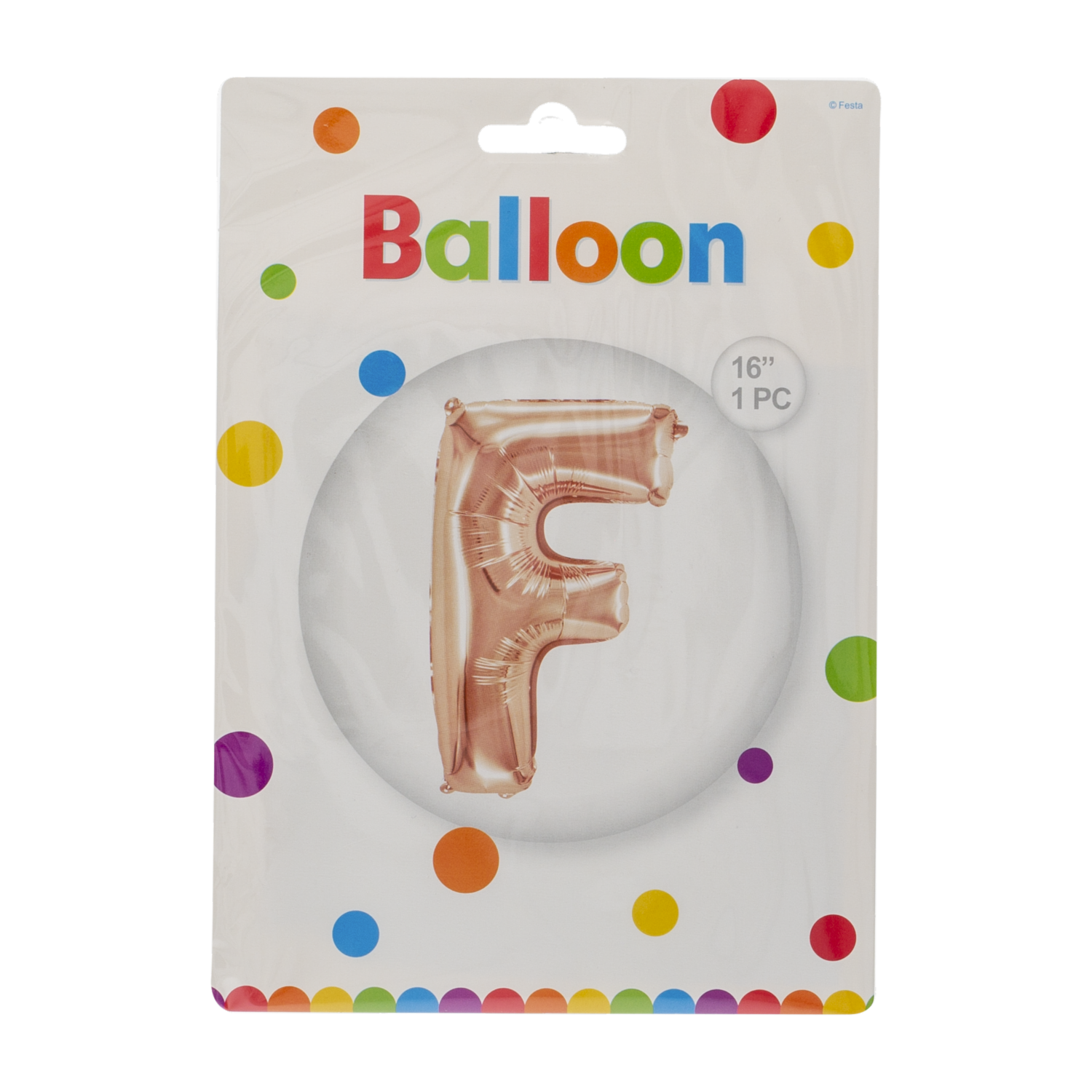 Globo Metálico Dorado Rosa BALLOON Letra F
