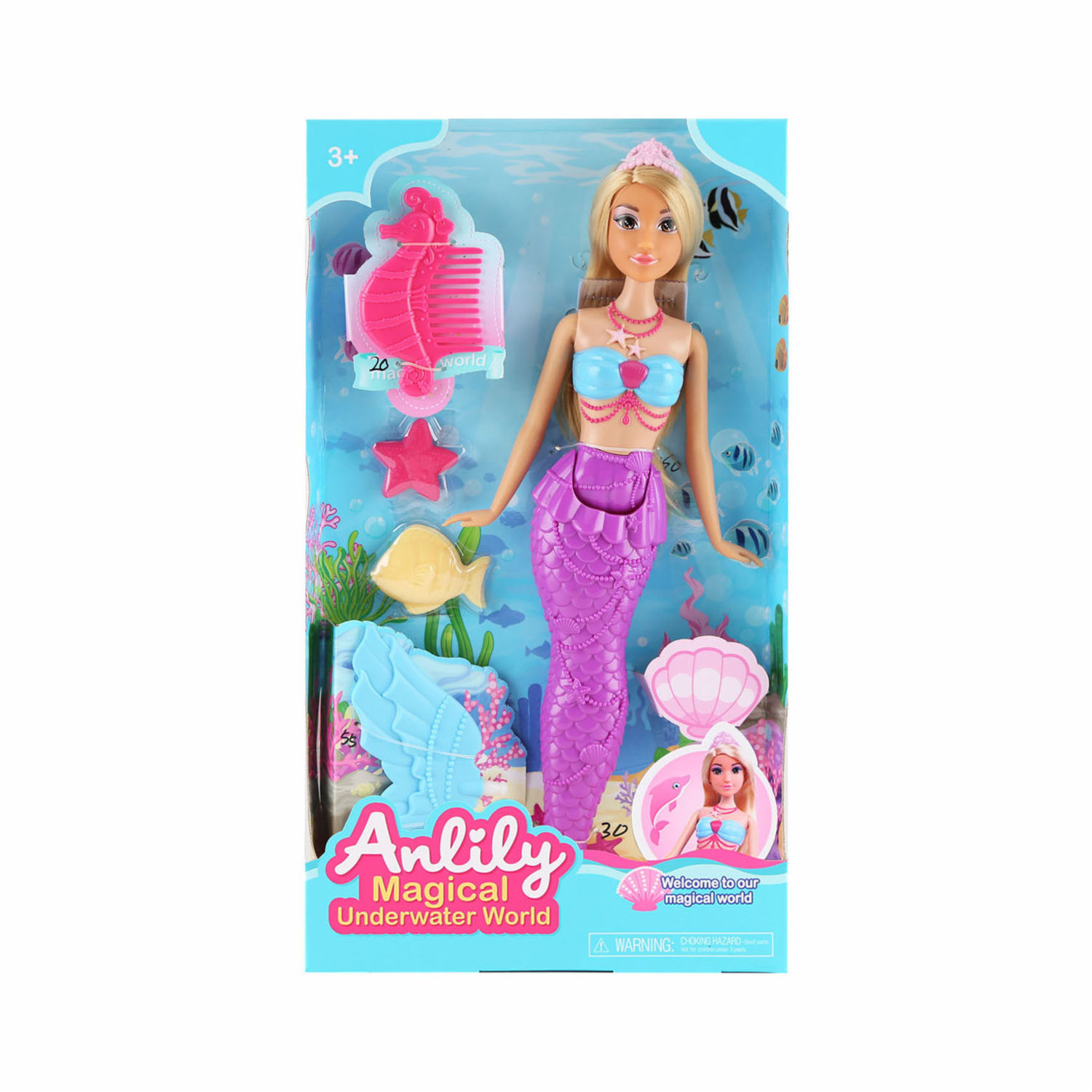 Muñeca Tipo Barbie Sirena ANLILY Incluye Accesorios