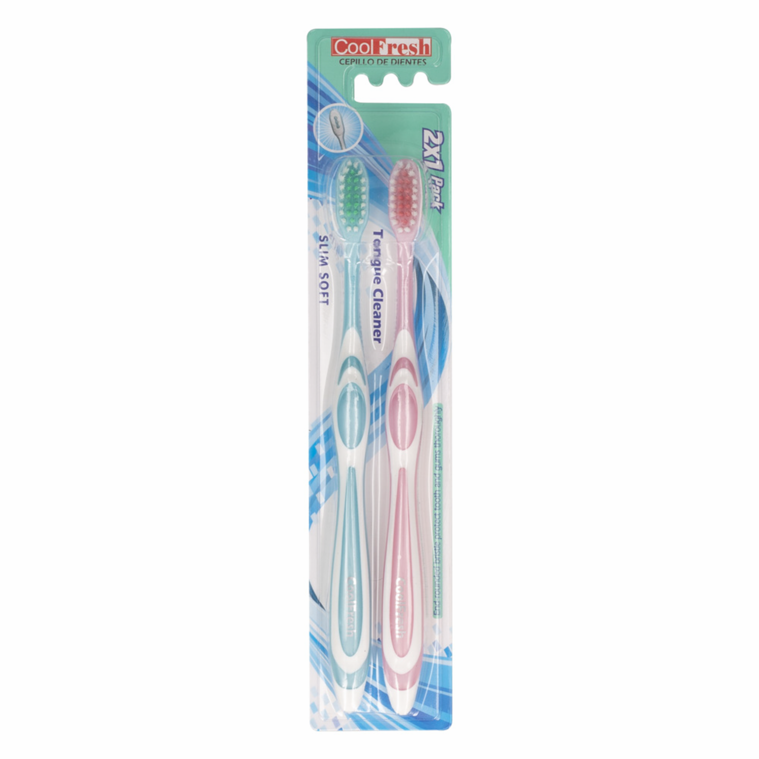 Cepillo Dental Cerdas Suaves COOLFRESH Pack X2 U